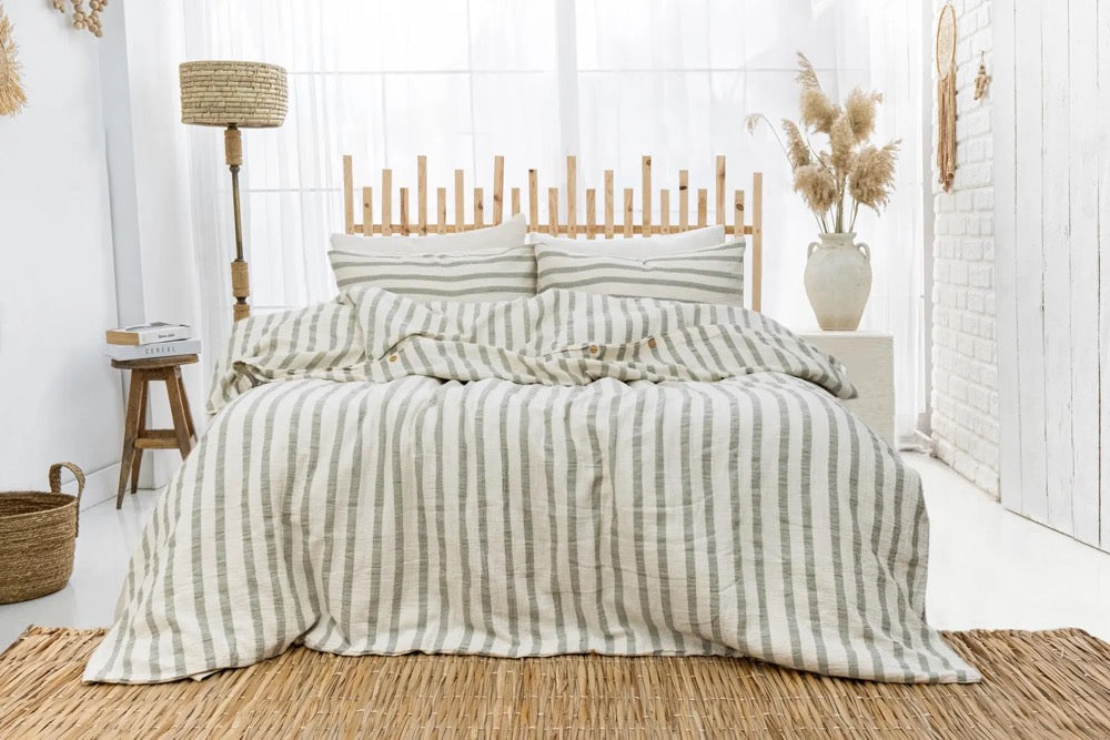 GOTS Certified Muslin Duvet Cover, Luxury Gauze Bed Linen Set, Organic Muslin Comforter Cover, King Size Bedding Set