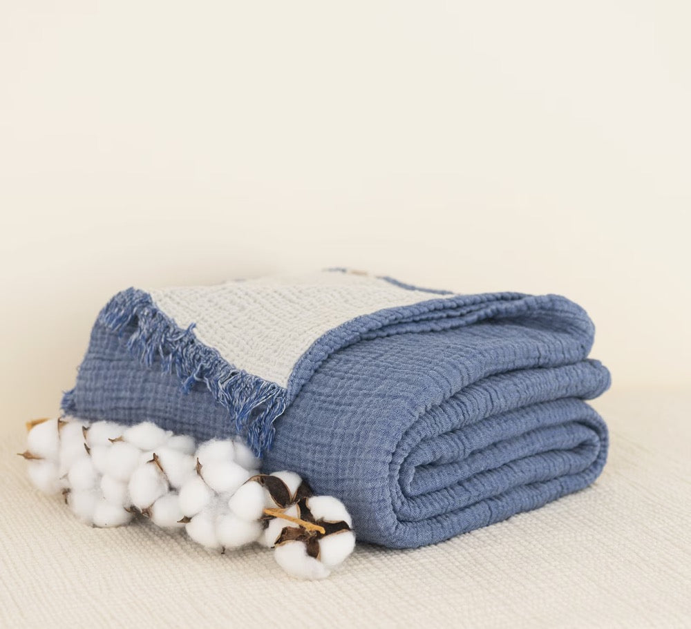 Soft 4 Layers Gauze, Muslin Bedcover, Organic Cotton Throw Blanket, King, Queen, Twin, Toddler, Baby Blankets