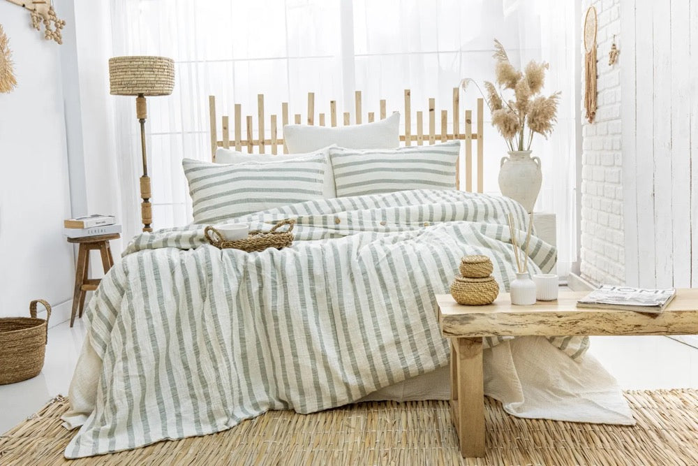 Breathable Muslin Duvet Cover, Luxury Gauze Bed Linen Set, Organic Muslin Comforter Cover, King Size Bedding Set